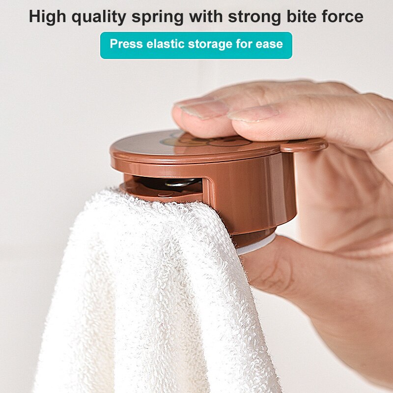 Badkamer Punch-Gratis Cartoon Handdoek Clip Viscose Opslag Keuken Muur Gemonteerde Rag Rack Badkamer Rack Plank Vier Kleuren