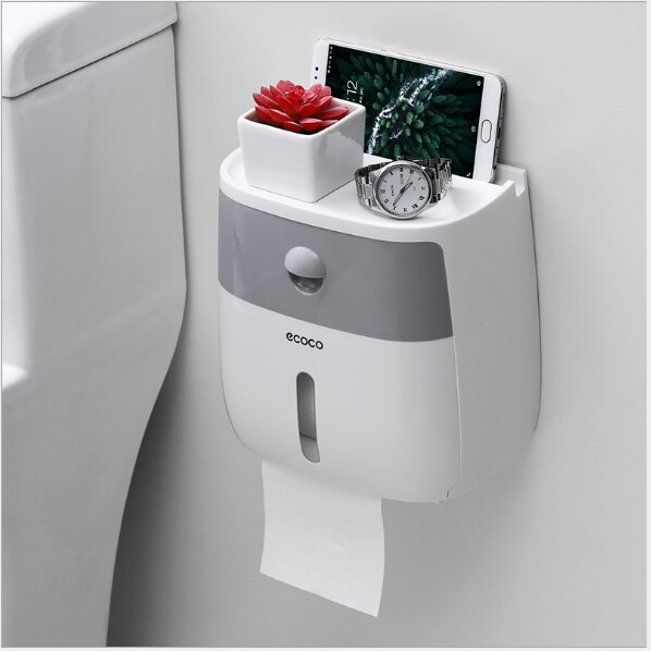 Wodoodporna ściana uchwyt na papier toaletowy ręcznik na papier toaletowy skrzynka stojak toaleta wc tkanka rura przechowywanie taca: C