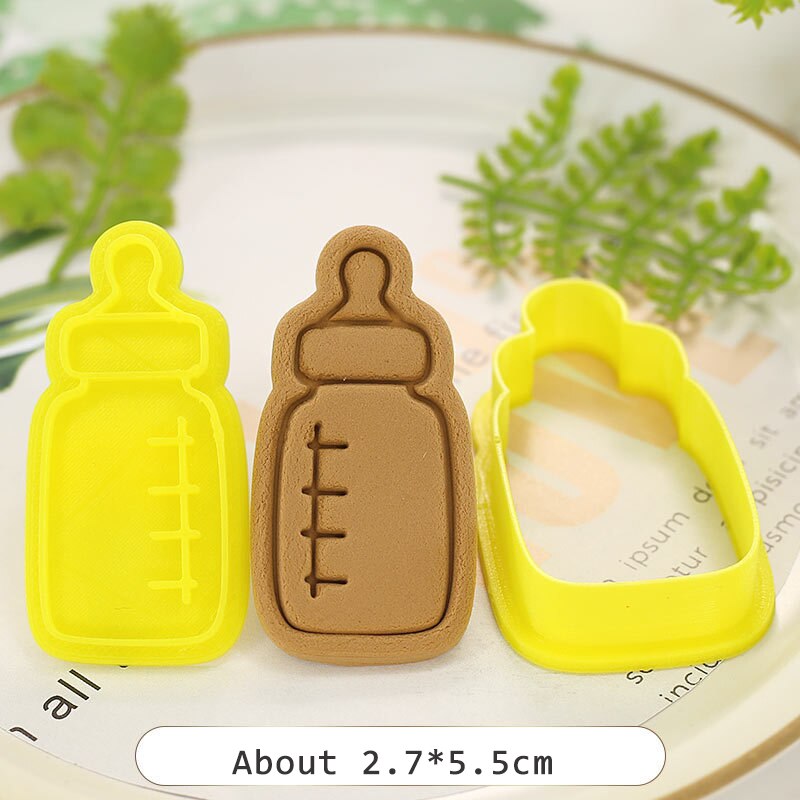 Cookie Cutter Biscuit Mold Cake Decoration Happy Birthday Baby Shower Cake Cookie Press Stamp Embosser Fondant Craft Cutter: 7(Random Color)