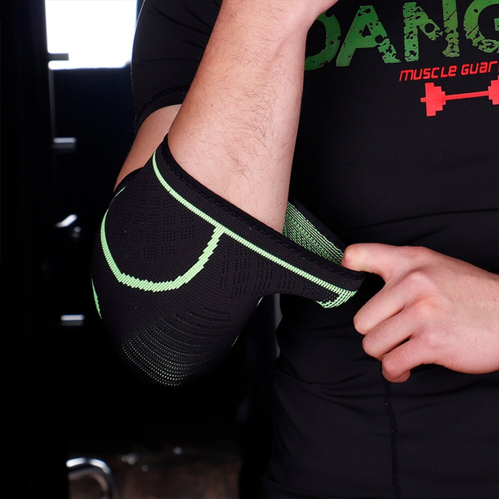 1 stuk elleboogondersteuning elastische gym elleboogbescherming absorbeert zweet sport basketbal arm mouw elleboogbrace buitensporten fietsen