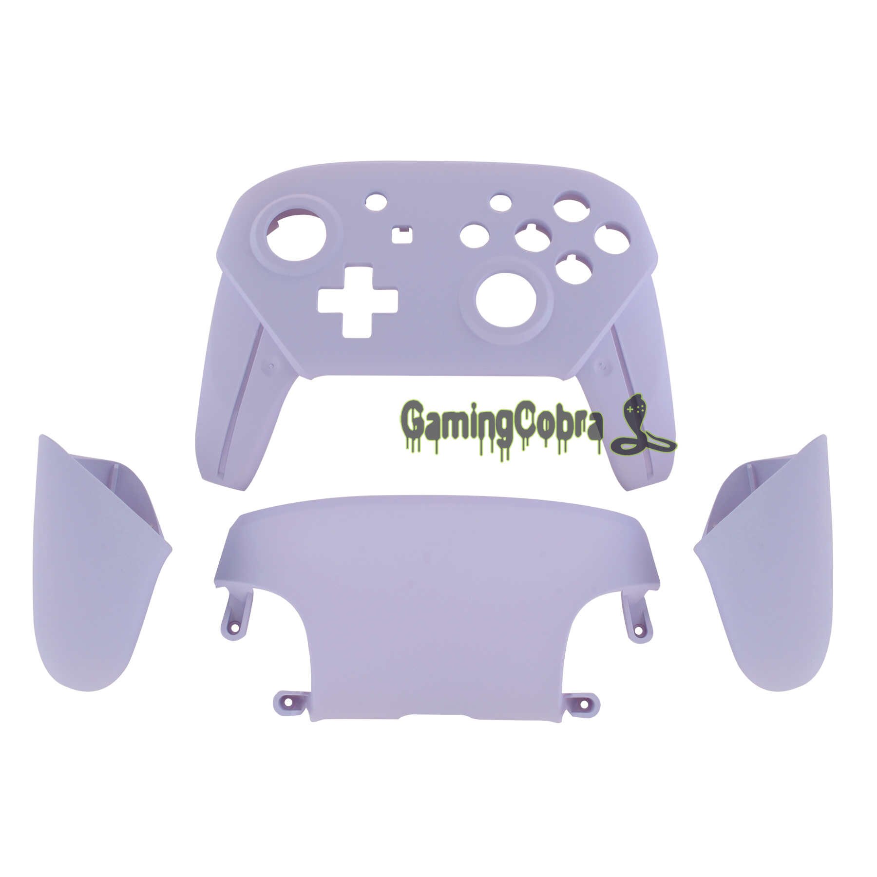 EXtremeRate Frontplatte Backplate Gehäuse Shell Cover mit Griffe Ersatz für Nintendo Schalter Pro Controller: Light Violet