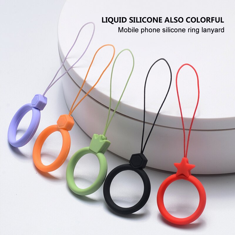 phone lanyard Liquid silicone ring lanyard unisex cute U disk phone lanyard -resistant short lanyard