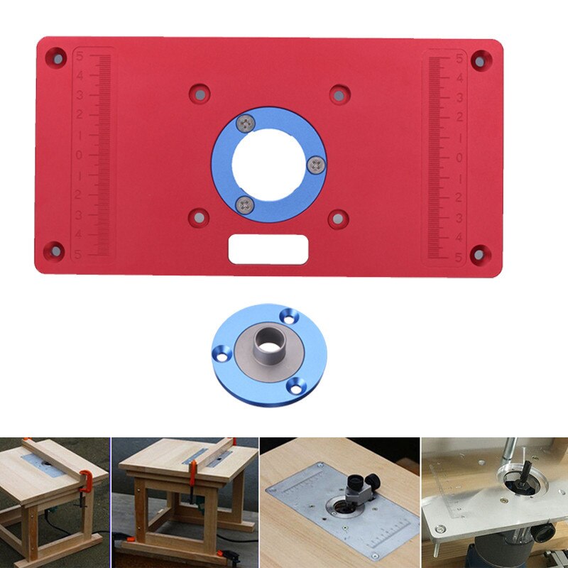 Multifunction Aluminum Router Table Insert Plate With Router Insert Rings Woodworking Benches Router For Makita RT0700C Tools