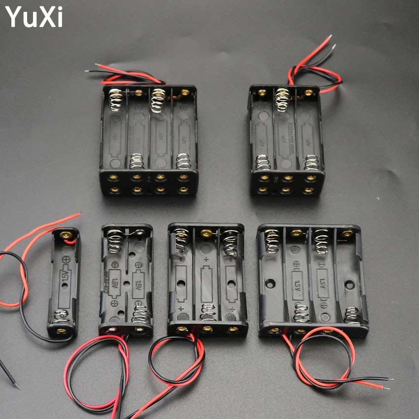 Aaa batteri oppbevaringsveske diy 1 2 3 4 6 8- spors batterier klipsholderbeholder med ledningspinne batterirom