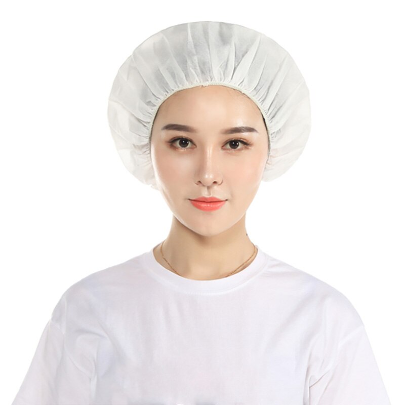 10PCS Non-woven Disposable Shower Caps Anti Dust Hat Women Men Bath Caps For Spa Beauty Hair Salon Bathroom Hotel Accessories: white