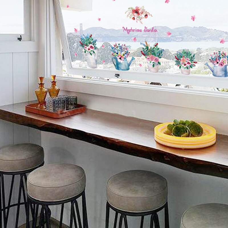 Mooie Kleurrijke Ingemaakte Bloemen Muurstickers Tuin Decoratie Bonsai Woonkamer Kinderkamer Slaapkamer Home Decor Op De Bril
