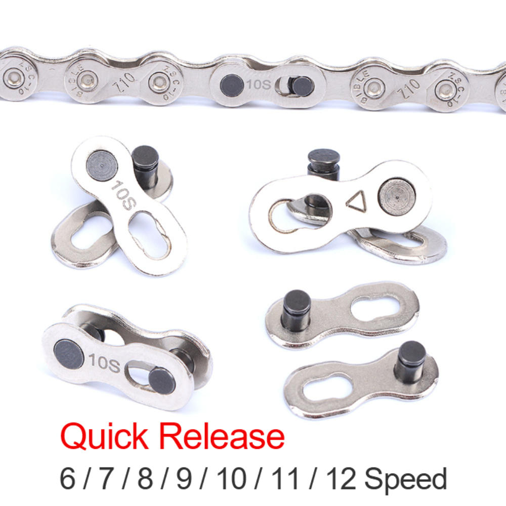 2Pcs Stainless Steel Bicycle Chain Link Connector Joints Magic Buttons Speed Quick Master Links Chain Mountain Bike Parts