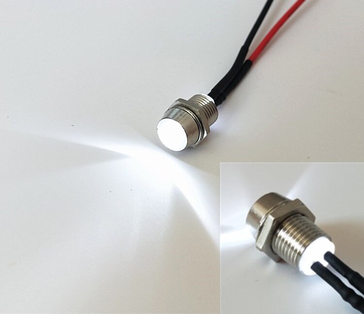 12V 5MM LED Signal Indicator Lamp Light with 20CM Wire 20pcs