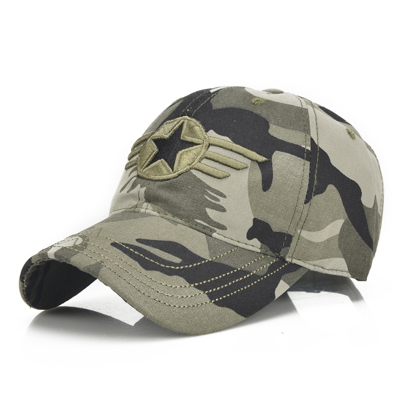 Sommer camouflage baseball kasket til mænd kvinder bomuld justerbare far hatte afslappet snapback star stil: Camouflage