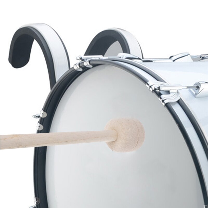 1pc paukenstokken, precussion drumstokken, zachte vilten kop, houten handvat
