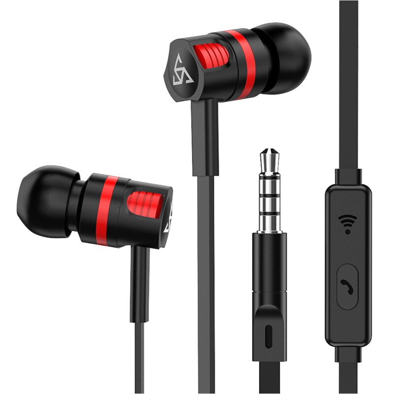 Ptm oordopjes met kabel, in-ear stereo oordopjes, gaming headset oordopjes met microfoon voor iphone voor smartphones  #xj30: Rood