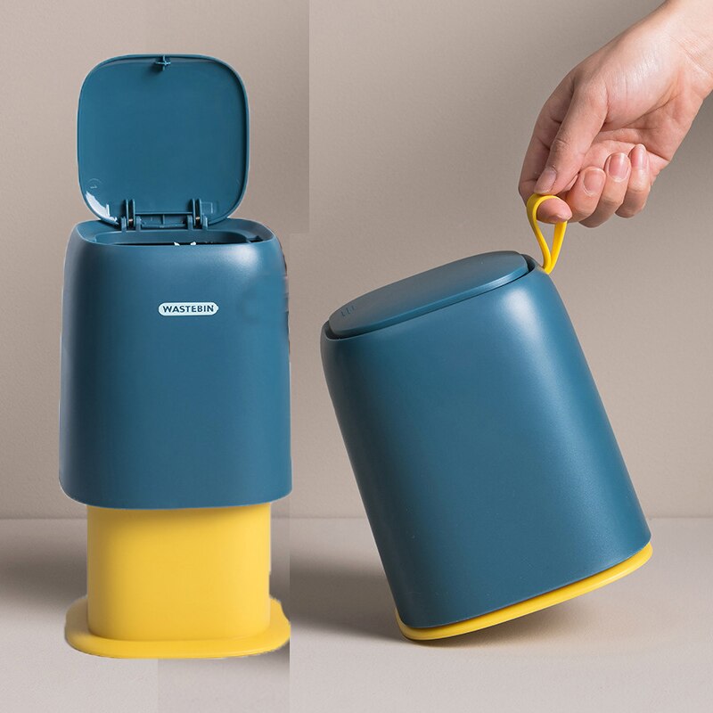 Desktop Prullenbak Thuis Tafel Diversen Afval Bin Met Deksel Woonkamer Bureau Vuilnisbak Vuilnisbak Vuilnis Opslag Emmer