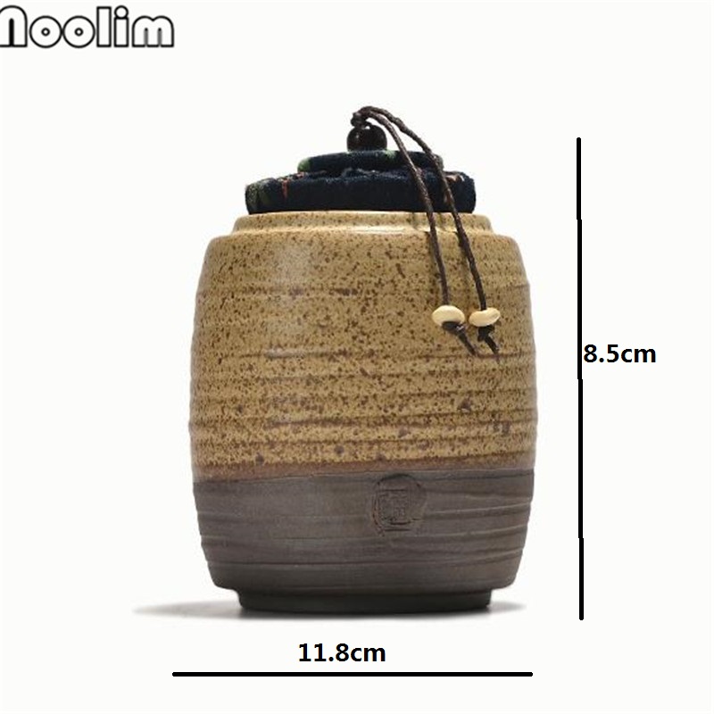 Handmade Coarse Pottery Antique Tea Canister Ceramic Sealed Jar Kung Fu Tea Ceremony Accessories Antique Storage Containers