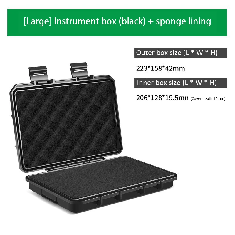 1PC waterdichte opbergkoffer draagbare hardware gereedschapskist met spons verzegeld schokbestendig veiligheid bescherm apparatuur doos gereedschap organisator: green
