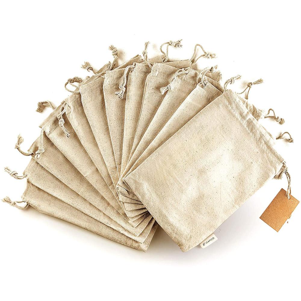 Jute bag Cotton Linen Drawstring Bag Burlap Packing pouches Storage Bags for Wedding Christmas Jewelry Packaging