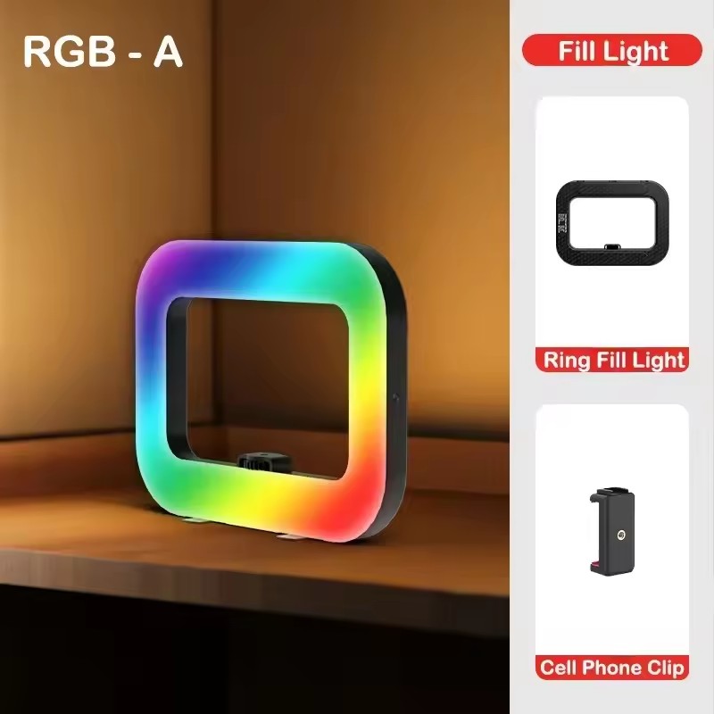 20W Ring Light Cell Phone Handheld Stabilizer 2500K-8500K Build in 8000mAh Rechargable Battery Selfie Video Light for Smartphone: black