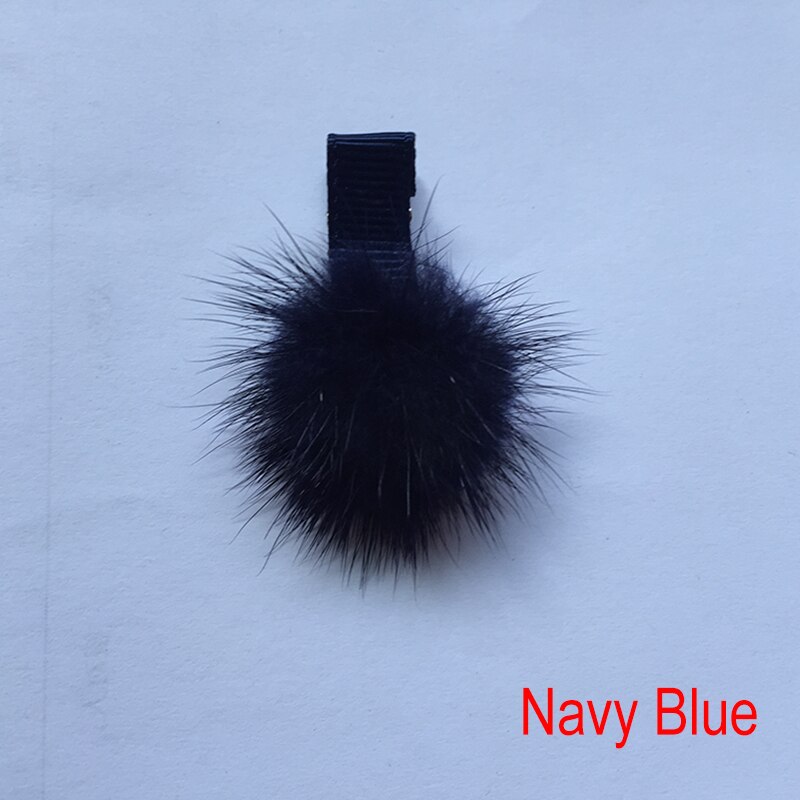 Untamed 12 pcs/lot mini solide fourrure pompon boule filles petite jolie pince à cheveux enfants épingles à cheveux accessoires pour cheveux pompon boule de cheveux clips