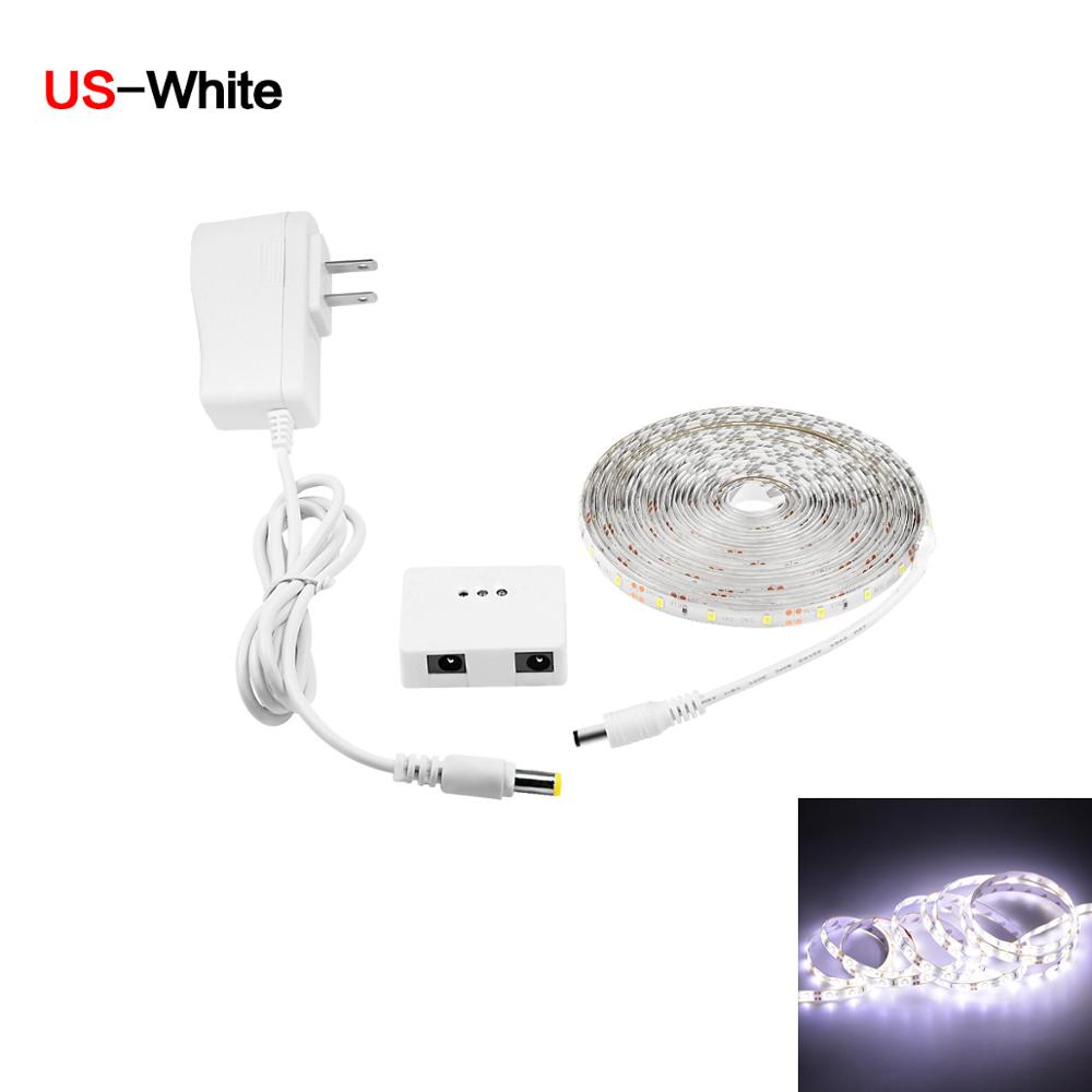 1 M 2 M 3 M 4 M 5 M LED Strip Tape Met Dimbare Hand Sweep Sensor Schakelaar Night licht DIY Kast Keukenkast verlichting Kledingkast lamp: White-US Plug / 1m