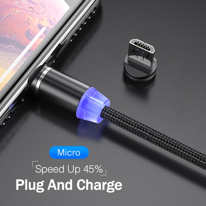 5V2.4A 2M magnetico Micro USB cavo magnete Micro cavo telefono Android cavo di ricarica Nylon per Samsung Galaxy Huawei Honor tablet