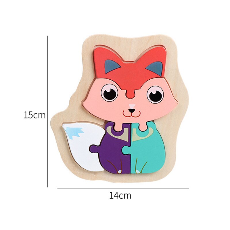 3D Wooden Children's Jigsaw Puzzle Toy Cartoon Animal Jigsaw Puzzle Children Early Education And Intellectual Development Toys