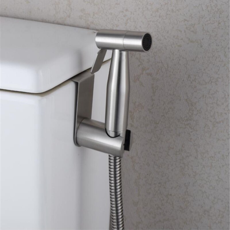 304 Stainless Steel Brushed Nickel Bidet Faucet Handheld Bidet Spray Shower Set Toilet Shattaf Sprayer Douche Kit