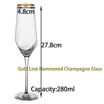 glass vinglass hjemme hamret beger rødvinsglass diamant champagne glass vinglass: måke 280ml