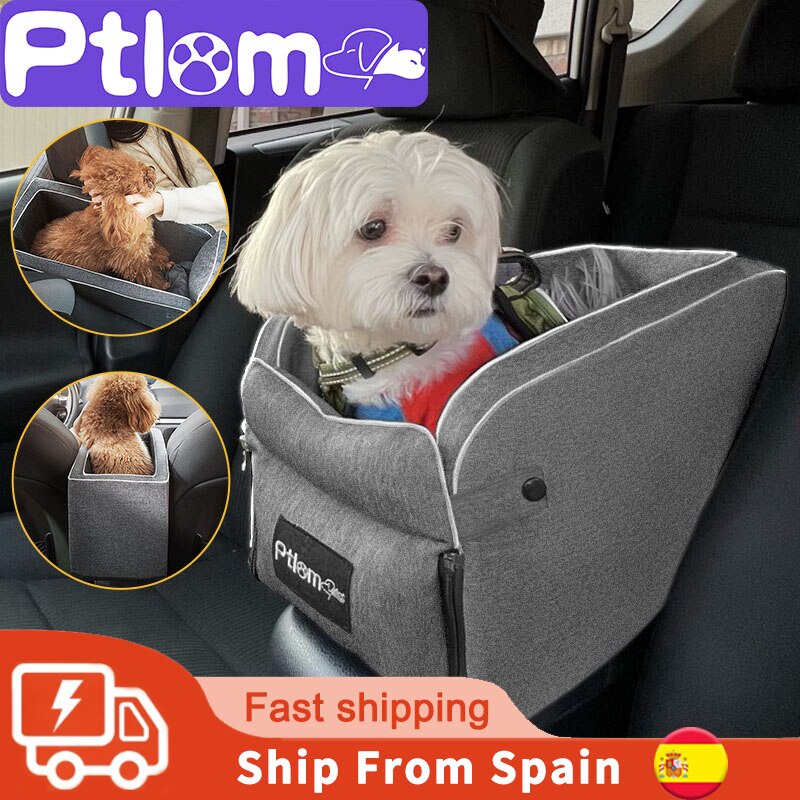 Asiento de coche portátil para mascotas, compartimento de reposabrazos para coche, cama Perrera de refuerzo, antideslizante, para perros pequeños, gatos y viajes