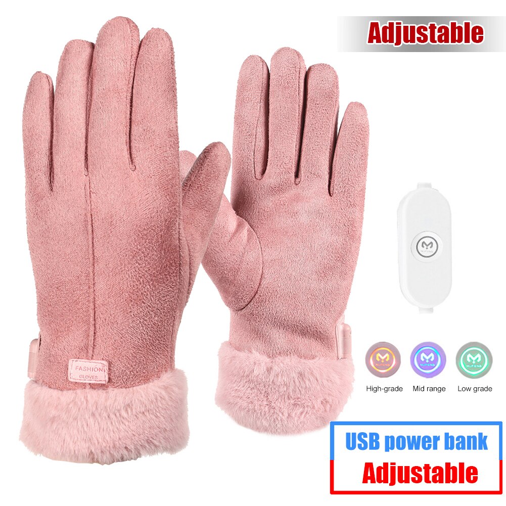 Winter Electric Heated Gloves USB Rechargeable Waterproof Anti-Cold Cycling Sports Touch Screen Hand Warmer Thermal Gloves: 3 speed thermostat