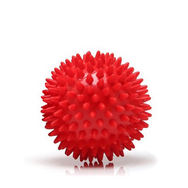 PVC Spiky Massage Ball Trigger Point Sport Fitness Hand Foot Pain Relief Plantar Fasciitis Reliever 7.5 9cm: Red