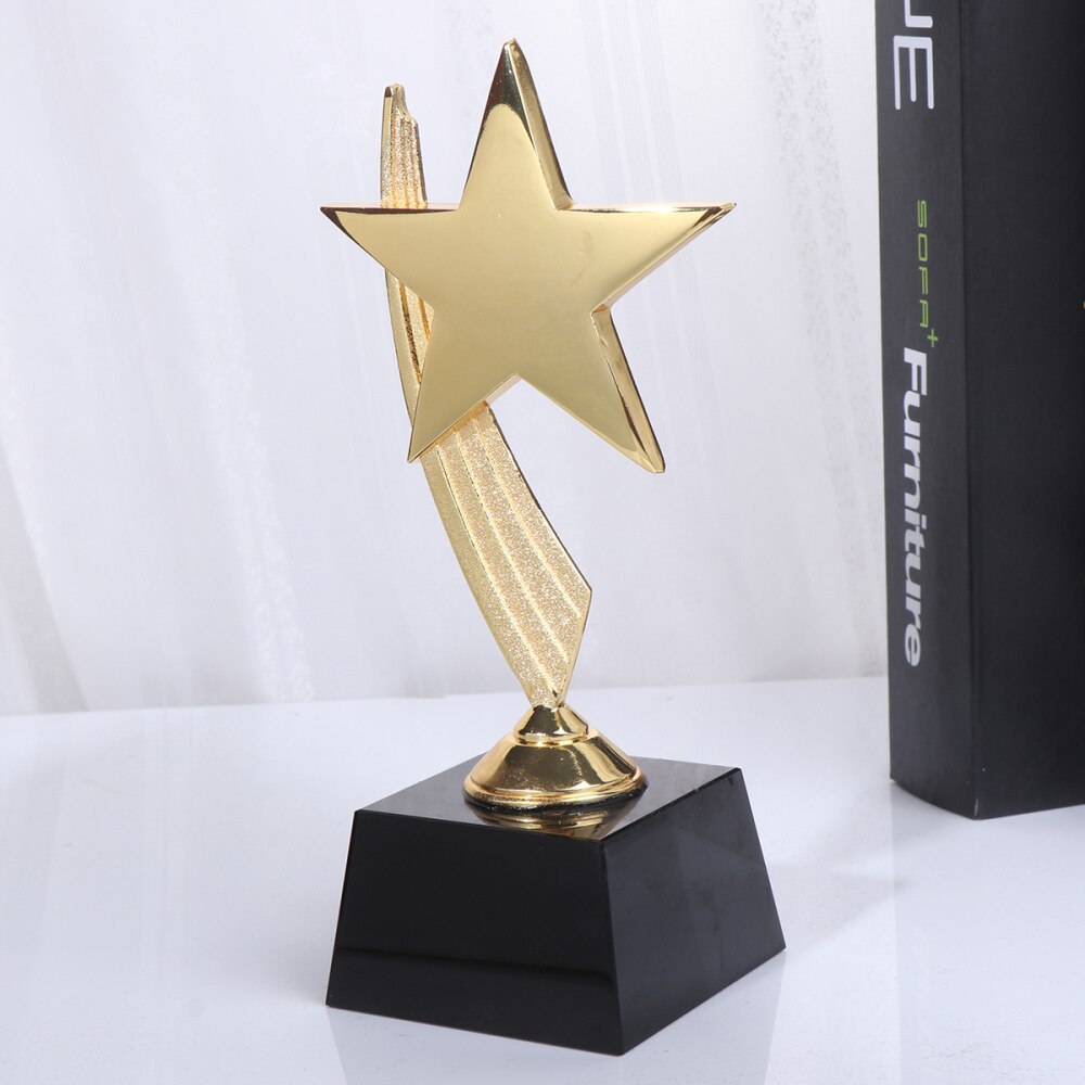 1PC Golden Star Award Trophy Resin Reward Prizes Decor Awards Trophy for Sports Competition Games