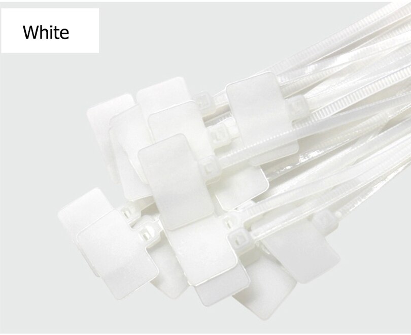Plastic Tag Lus Kabel Tag Kabel Zelf Labels Nylon Mark: White