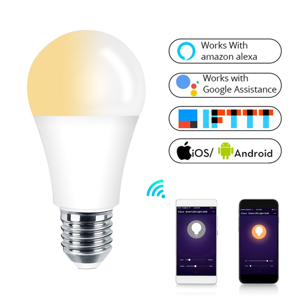 WiFi Slimme Lamp LED Lamp 7W Zachte Witte Daglicht Smart Leven/Tuya Afstandsbediening Werkt met Alexa echo Google Home E27 E26