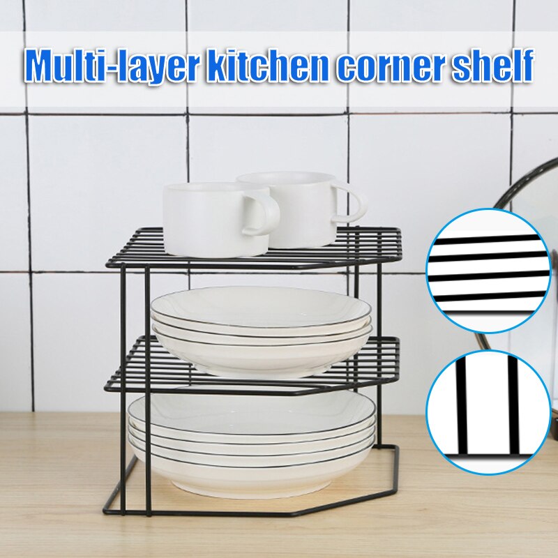 Bad Küche Lagerung Rack Tassen Gerichte Gewürz Glas Gewürz Flasche Finishing Lagerung Rack 3-Tier-Desktop-Metall Halter Rack