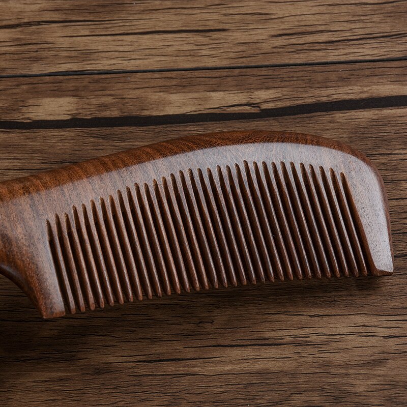 Natural Handmade Wooden Comb Fine Tooth Long Sandalwood Comb Hair Comb No Static No Snag for Women Kids Massage Comb 21X5.3cm