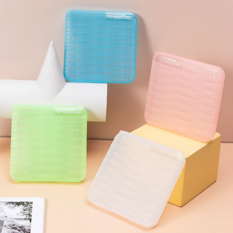 Kleurrijke pp-doos voor het opbergen van maskers, bewaar maskers, doos in rotanvorm, draagbare maskers, studentenmaskeropslag, stofdichte maskerorganizer