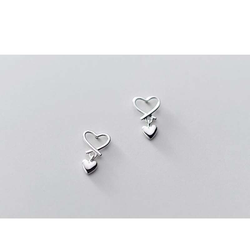 La Monada Stud Earrings For Women Silver 925 Minimalist Heart Fine Women Earrings In Jewelry Stud Earrings 925 Sterling Silver: Silver