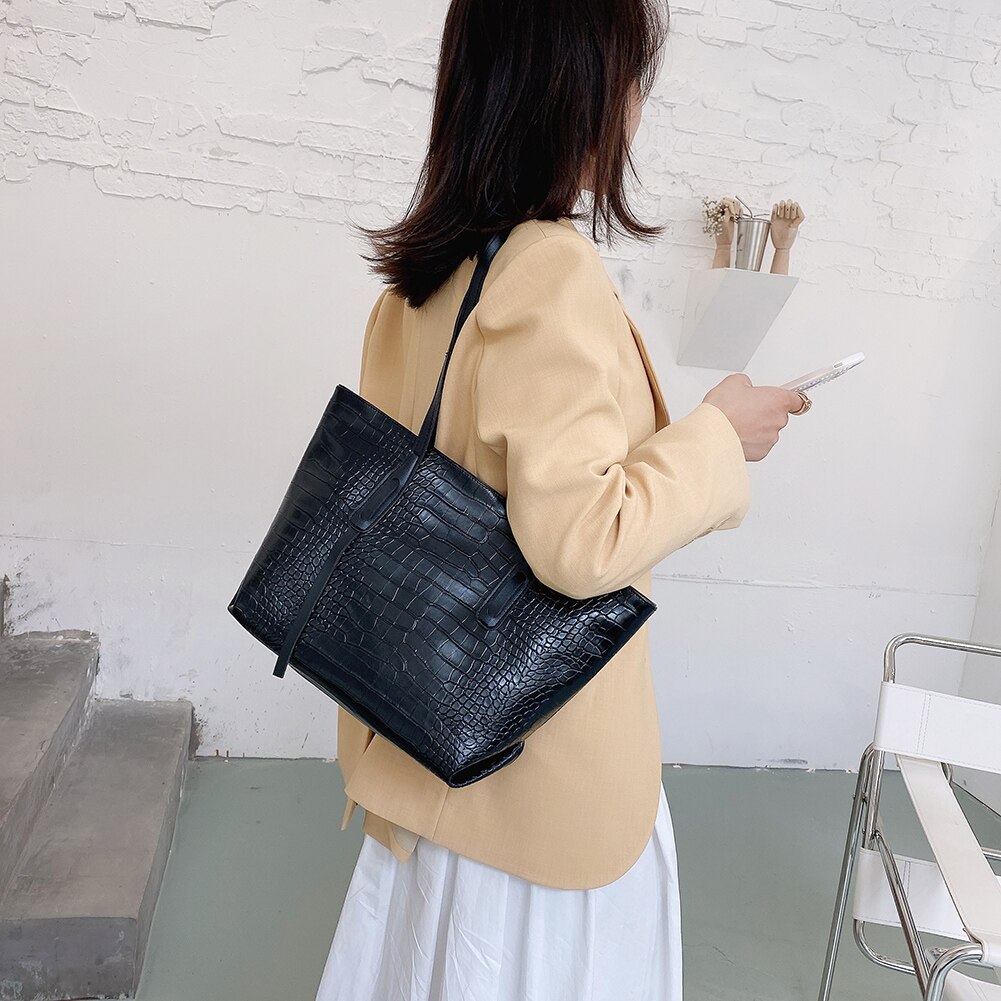 Claudia Handbag Stylish Crocodile Pattern Large Capacity Tote For Women Handbags main image 0