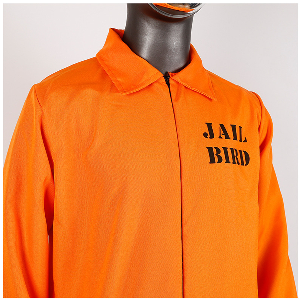 Gefangener-Kostüm, orange, für Erwachsene, Halloween-Kostüme für Damen und Herren, Inmate-Overall, Penitentiary, Cosplay, Karneval, Party