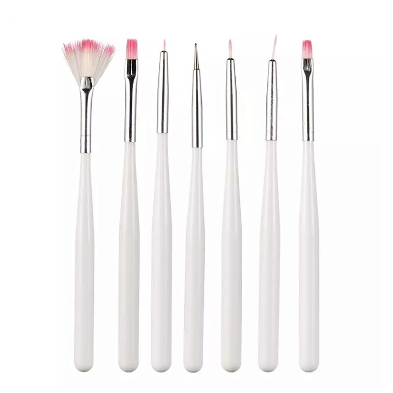 3/7Pcs Fondant Cake Schilderen Borstel Decorating Afstoffen Icing Gebak Cake Decorating Pen Brush Diy Gebak Cake gereedschap Zxh: 7pcs white brush