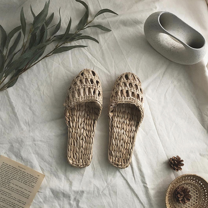 Jarycorn paja zapatos con la rigurosa artesanía sandalias Unisex