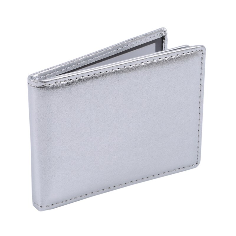 Porte-Carte de Crédit Sac D'argent Étui Portefeuille En Cuir Mince En Microfibre 10.5 8 Couleur unie Femmes Hommes Clip Synthétique Anti-Vol Ligne: silver