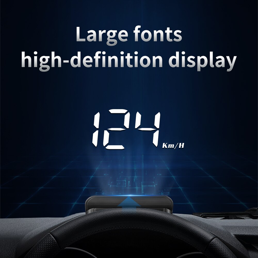 Pantalla Hud para coche, proyector de advertencias Digital, velocímetro, parabrisas, multifunción, sobrevelocidad