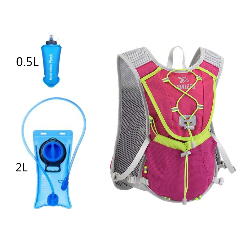 Ultralight Running Hydration Backpack Women Men Breathable Jogging Sport Backpack Trail Running Marathon Bag Option Water Bag: Purple pack with2.5L