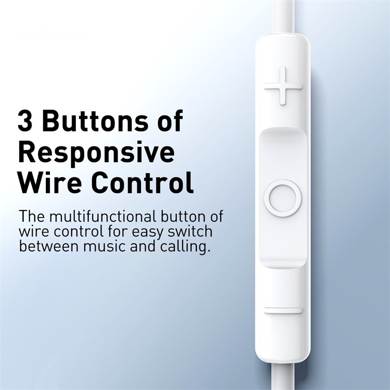 Baseus H17 3,5 mm bedrade oortelefoon met microfoon Draadgestuurde in-ear hoofdtelefoon voor muziek Sport In-ear monitor Oordopjes Headset