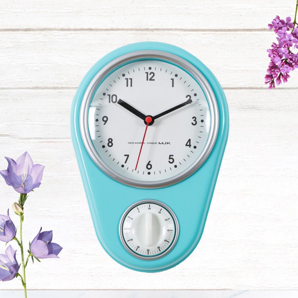 1pc Kitchen Timer Wall Clock Household Timer Modern Style without Battery for Home (Red): Blue