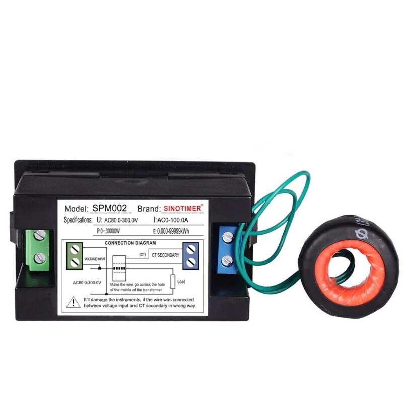 AC80-300V/AC300-450V 100A pantalla LCD Digital voltímetro medidor de energía eléctrica