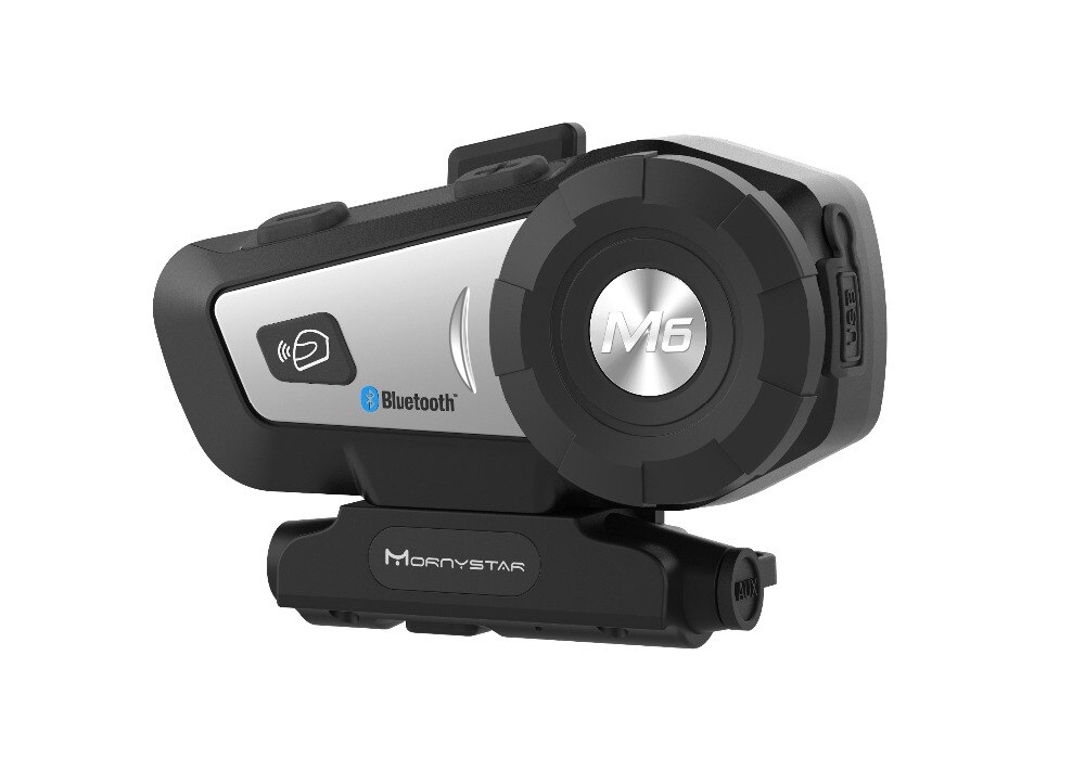 M6 Plus 1000m Motorcycle Bluetooth Helmet Intercom Headset MP3 FM Voice Command Wired To 2 Way Radio Handsfree BT Interphone