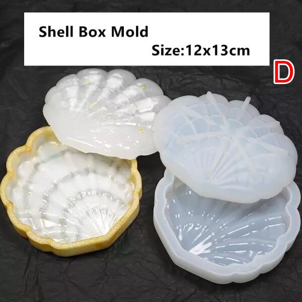 Diy Kristal Hars Mallen Set Siliconen Gieten Mallen Crystal Sieraden Mold Set Voor Beginners: shell box mold