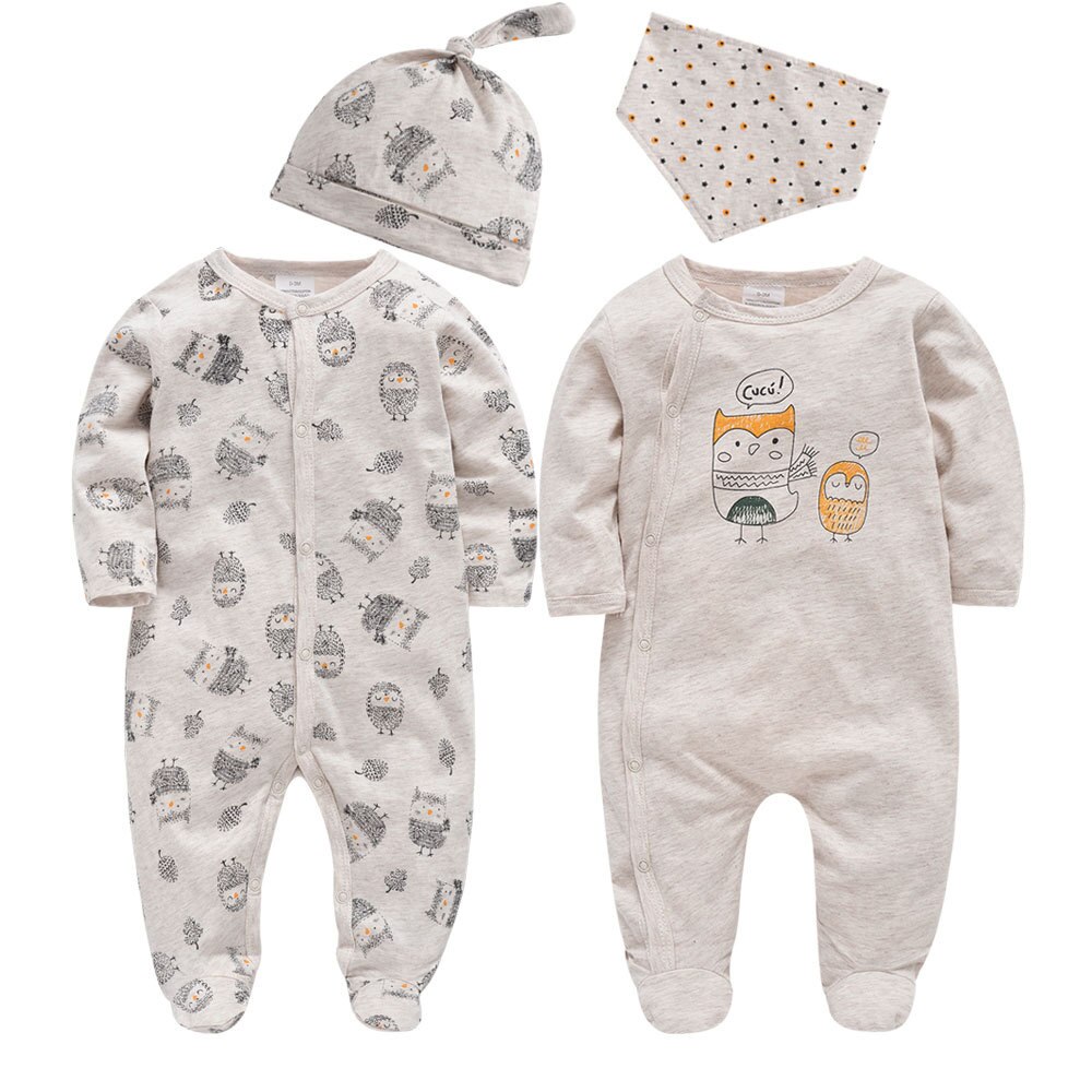 Pasgeboren Baby Boy Kleding Kinderen 4 Keer Cartoon Lange Mouwen Pasgeboren Baby Jongen Baby Romper Pak Romper Voor Baby &#39;S footies: 12m