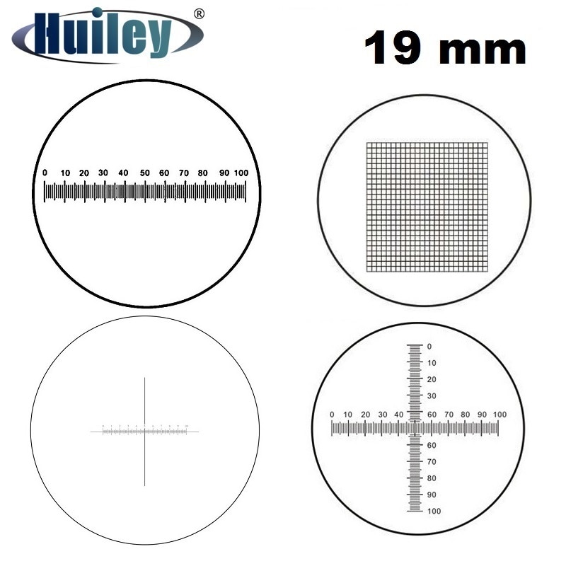 Okular mikrometer diameter 19mm optisk glas linjal nät för biogoliskt mikroskop 23.2mm okulär div 1 0.1 0.05 0.2 mm